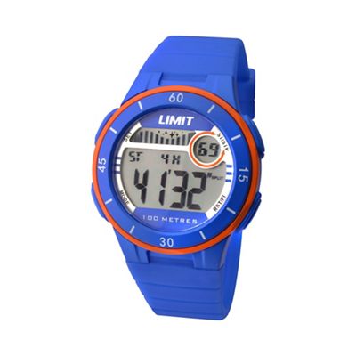 Unisex blue digital mulifunctional silicone strap watch 5560.24